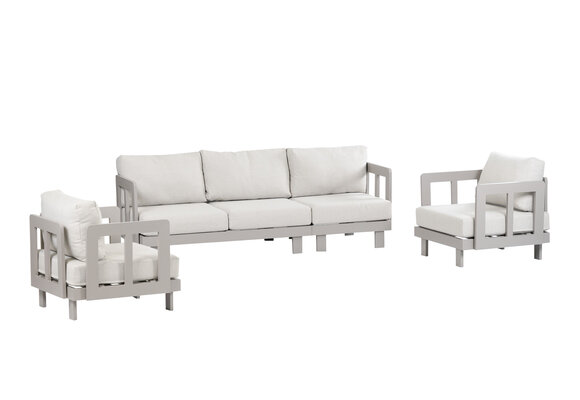 Stoel-bank loungeset Tulum | Camel | 3-persoonsbank