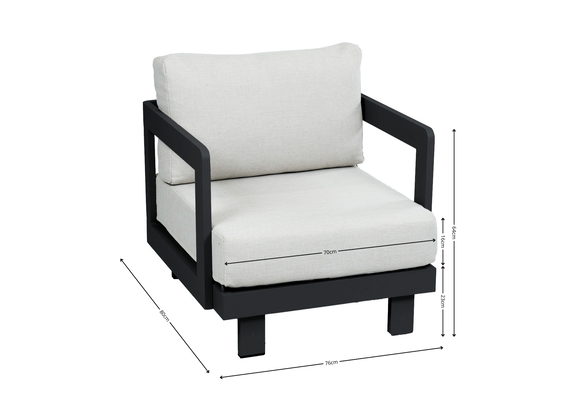Stoel-bank loungeset Tulum | Black | 2-persoonsbank