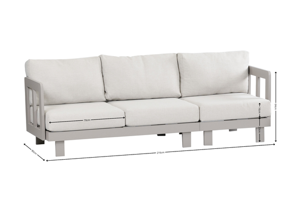 Stoel-bank loungeset Tulum | Camel | 3-persoonsbank