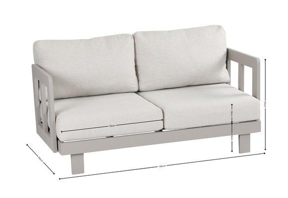 Stoel-bank loungeset Tulum | Camel | 2-persoonsbank