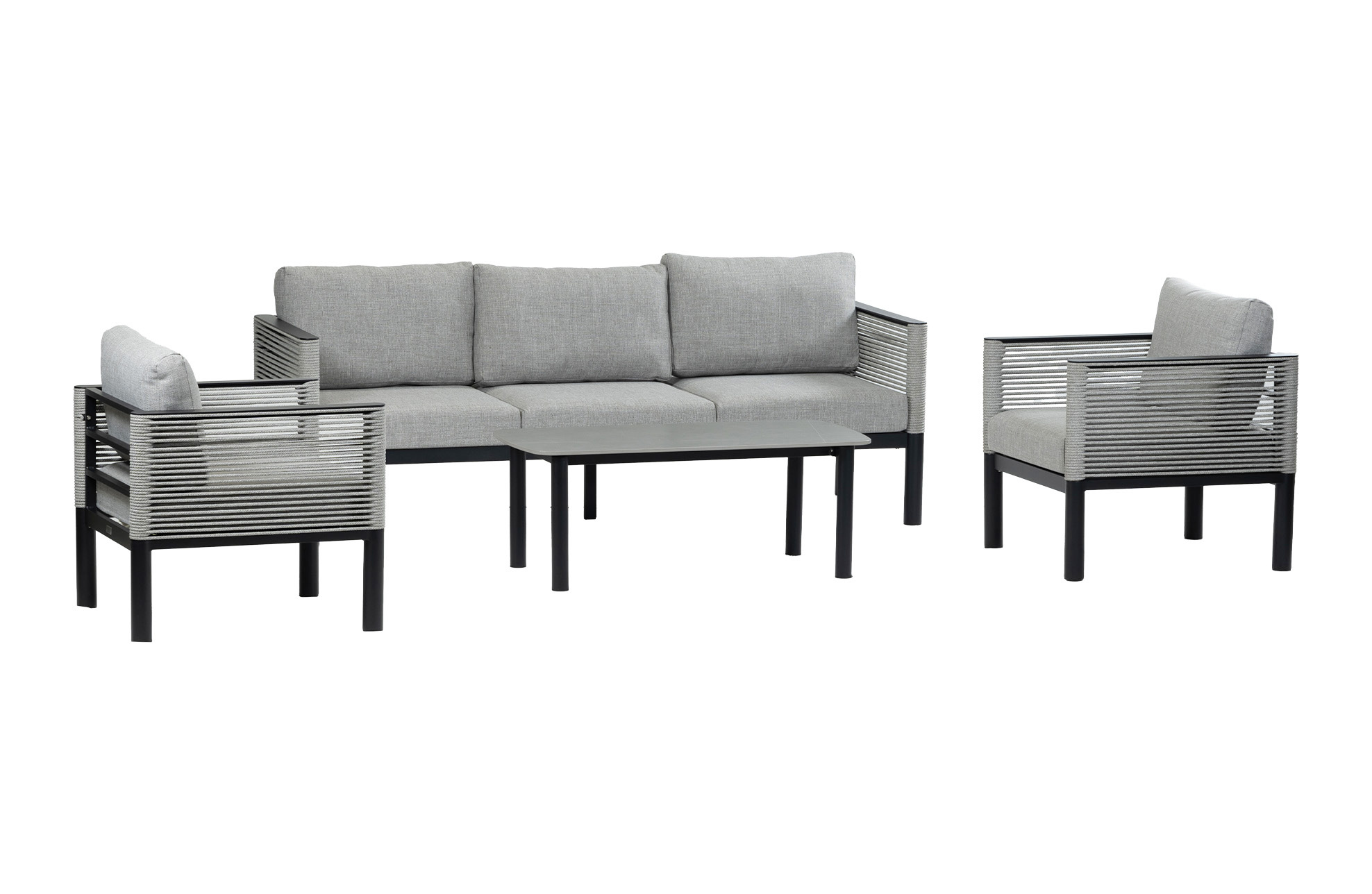 Normin Stoel-Bank Loungeset Cuba | Black & Off Sand