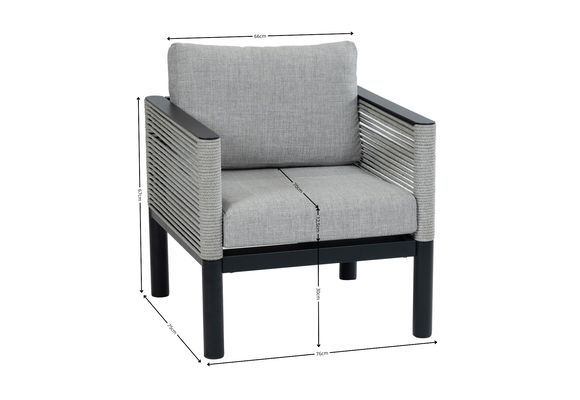 Stoel-Bank Lounge Dining Set Cuba | 3-zitsbank | Black