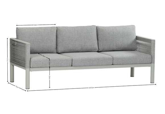 Stoel-Bank Lounge Dining Set Cuba | 3-zitsbank | Sand