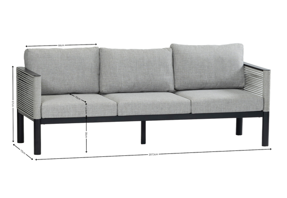 Stoel-Bank Loungeset Cuba | Black & Off Sand