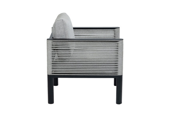 Loungestoel Cuba | Black | Rope & Aluminium