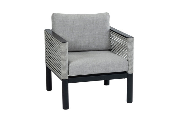 Loungestoel Cuba | Black | Rope & Aluminium