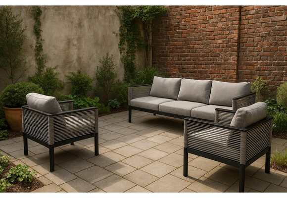 Loungestoel Cuba | Black | Rope & Aluminium