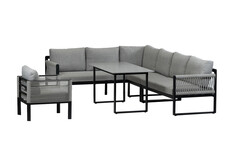 Hoek Lounge Dining Set Reims | Loungestoel Cuba | Links | Black