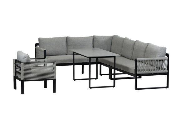 Hoek Lounge Dining Set Reims | Loungestoel Cuba | Links | Black