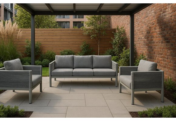 Loungebank Cuba | 3-persoons | Sand | Rope & Aluminium