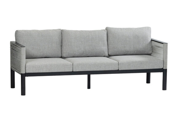 Loungebank Cuba | 3-persoons | Black | Rope & Aluminium