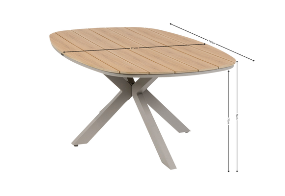 Tuintafel Cadiz 180x115cm | Tecon Teak & Camel