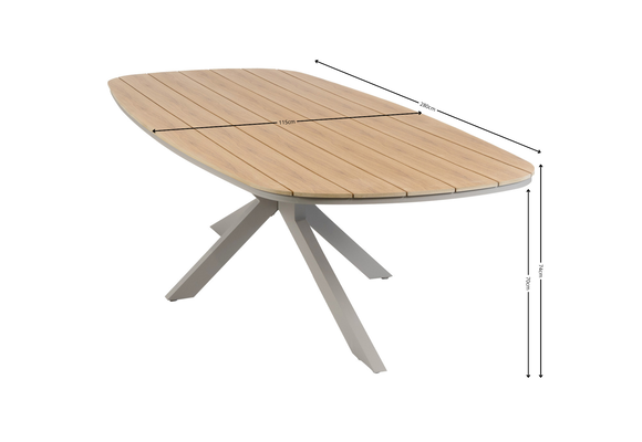 Tuintafel Cadiz 280x115cm | Tecon Teak & Camel