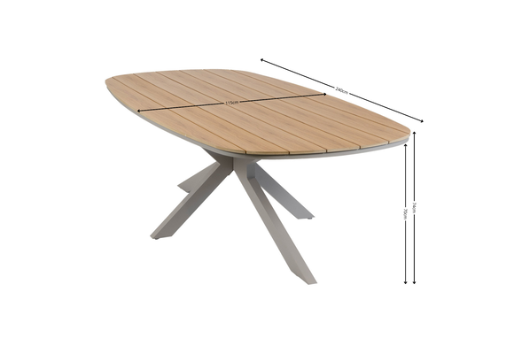 Tuintafel Cadiz 240x115cm | Tecon Teak & Camel