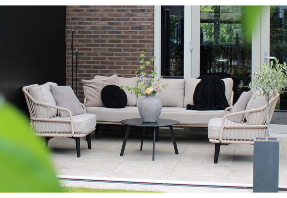 Isabel Loungeset | 3-persoons Loungebank + 2 Loungestoelen | Sand | Rope