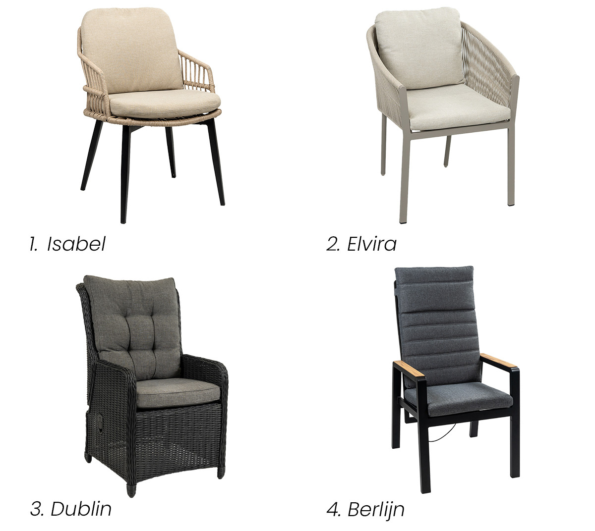 Comfortabele dining tuinstoelen