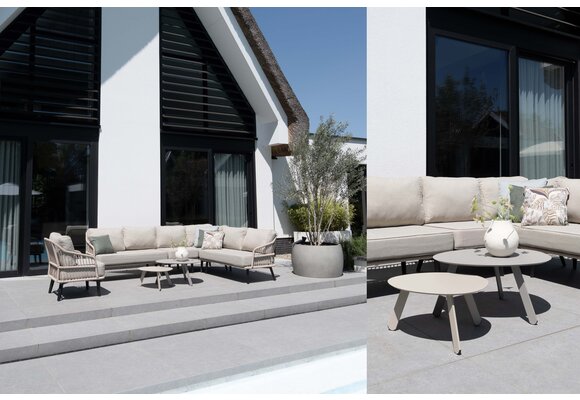 Hoek Loungebank Isabel | 3-delig | Sand/Black  | Rope