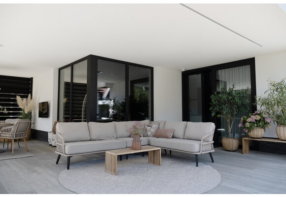 Hoek Loungebank Isabel | 3-delig | Sand/Black  | Rope