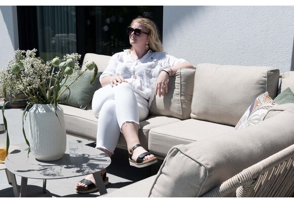 Isabel Loungeset | 3-persoons Loungebank + 2 Loungestoelen | Sand | Rope