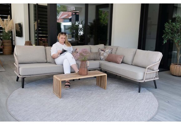 Hoek Loungebank Isabel | 3-delig | Sand/Black  | Rope