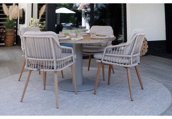 Dining tuinstoel Isabel | Sand/Wood | Rope