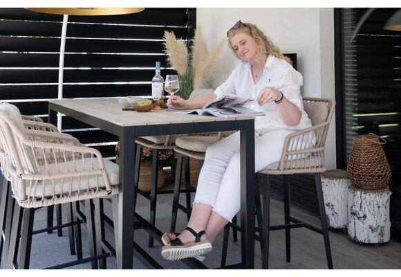 Barstoel Isabel | Sand/Black | Rope