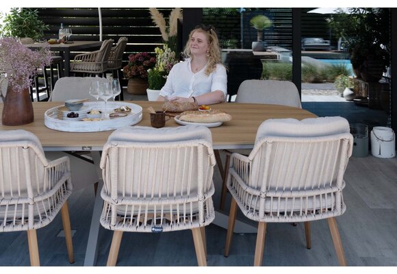 Tuintafel Cadiz 240x115cm | Tecon Teak & Camel