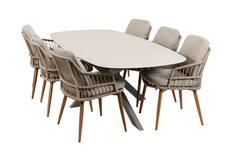 7-delige tuinset | 6 Isabel tuinstoelen | Tuintafel Malaga 240x115cm