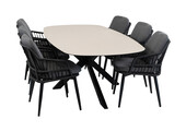 7-delige tuinset | 6 Isabel tuinstoelen | Tuintafel Malaga 240x115cm