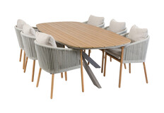 7-delige tuinset | 6 Es Vedra tuinstoelen | Tuintafel Cadiz 240x115cm