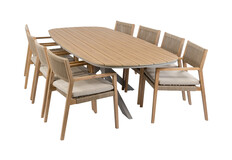 9-delige tuinset | 8 Felline tuinstoelen | Tuintafel Cadiz 280x115cm