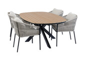 5-delige tuinset | 4 Elvira tuinstoelen | Tuintafel Cadiz 180x115cm