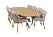 9-delige tuinset | 8 Isabel tuinstoelen | Tuintafel Cadiz 280x115cm