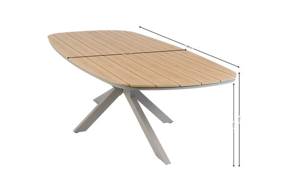 9-delige tuinset | 8 Felline tuinstoelen (Acaciahout) | Tuintafel Cadiz 280x115cm (Camel)