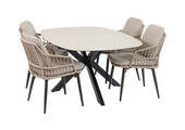 5-delige tuinset | 4 Isabel tuinstoelen | Tuintafel Malaga 180x115cm