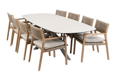 9-delige tuinset | 8 Felline tuinstoelen | Tuintafel Malaga 280x115cm