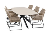 7-delige tuinset | 6 Mona tuinstoelen | Tuintafel Malaga 240x115cm