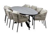 9-Delige tuinset | 8 Elvira tuinstoelen | 280cm ovale tuintafel Cyprus