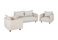Stoel-Bank Loungeset Nayan | 3-delig | Off White | Rope | Eurofar