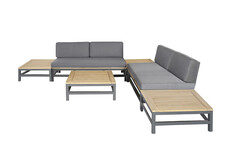 6-Delige loungeset Betis | Grijs | Acacia en Aluminium | Eurofar