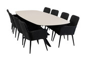 9-delige tuinset | 8 Pisa tuinstoelen | Tuintafel Malaga 280x115cm