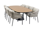 9-delige tuinset | 8 Elvira tuinstoelen | 260cm Tower tuintafel