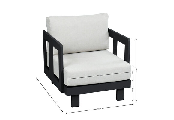 Loungestoel Tulum | Black & Beige