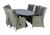 7-delige tuinset | 6 Dublin verstelbare stoelen | 220cm ovale Cyprus tuintafel