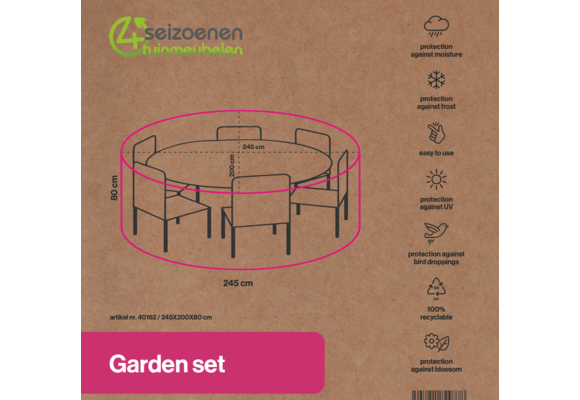 Outdoor Covers Tuinset beschermhoes | Ovaal |  245x200x80cm