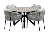5-delige ronde tuinset | 4 Elvira tuinstoelen | Tuintafel Cyprus ø120cm