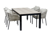5-delige tuinset | 4 Elvira tuinstoelen | Tuintafel Cyprus 180x100cm