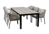 7-delige tuinset | 6 Elvira tuinstoelen | Tuintafel Cyprus 225x100cm