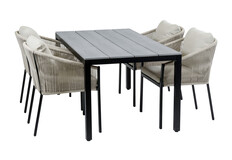 5-Delige tuinset | 4 Elvira tuinstoelen | Tuintafel Cyprus 160x90cm