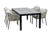 5-Delige tuinset | 4 Elvira tuinstoelen | Tuintafel Cyprus 180x100cm